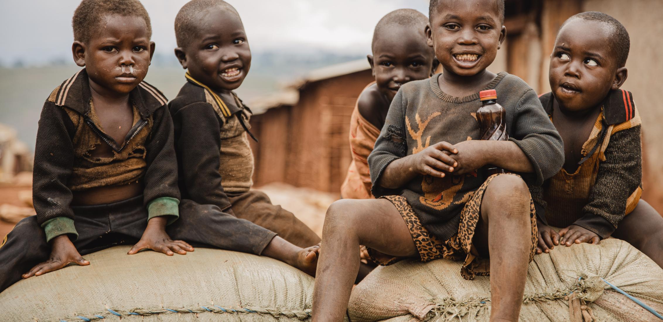 UNI443387/Benekire Children displaced by the violence living in the Rhoe Internally Displaced Persons site in Ituri province in eastern DR Congo on 26 September 2023.